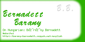 bernadett barany business card